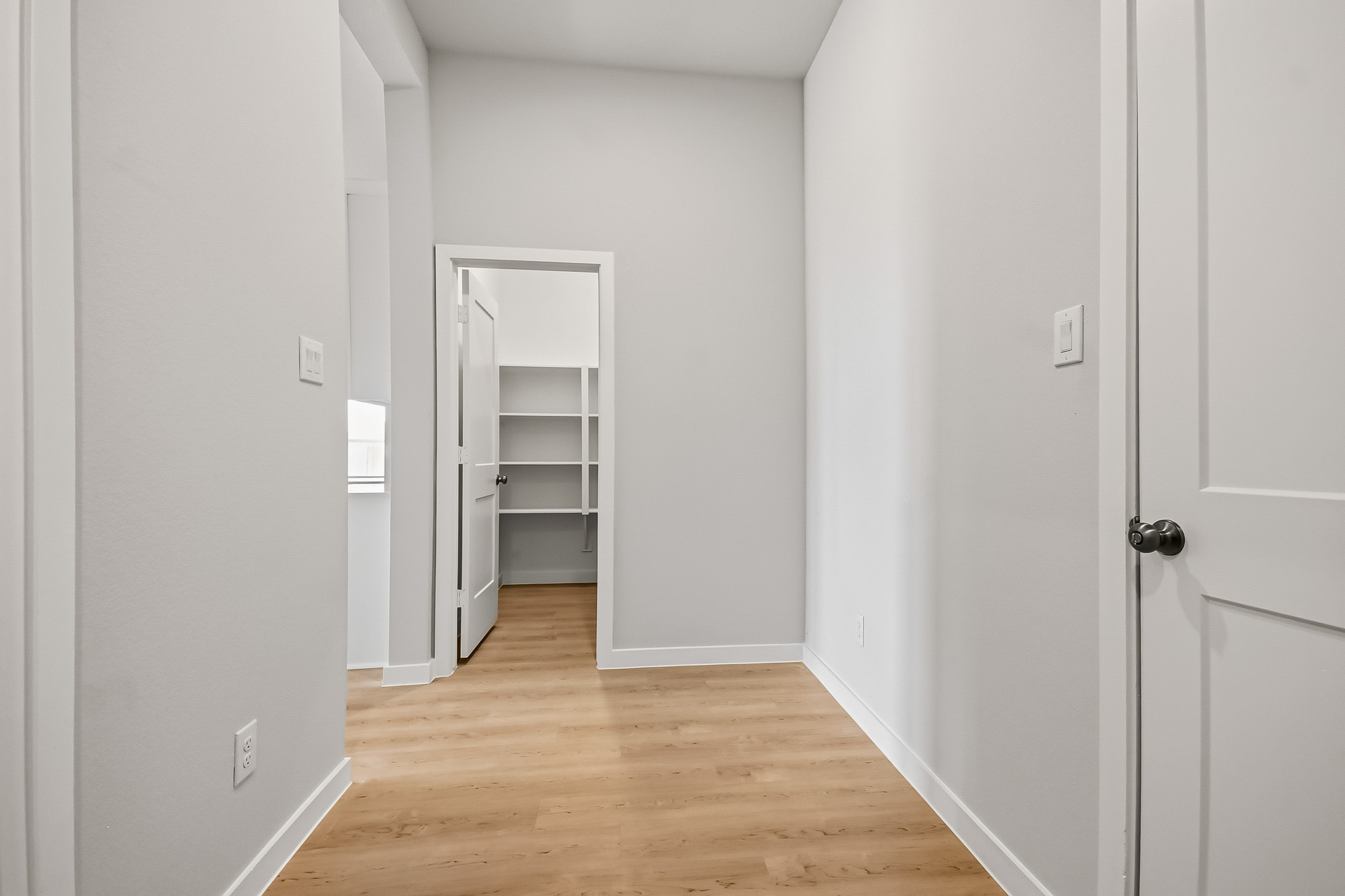 A room with white walls.