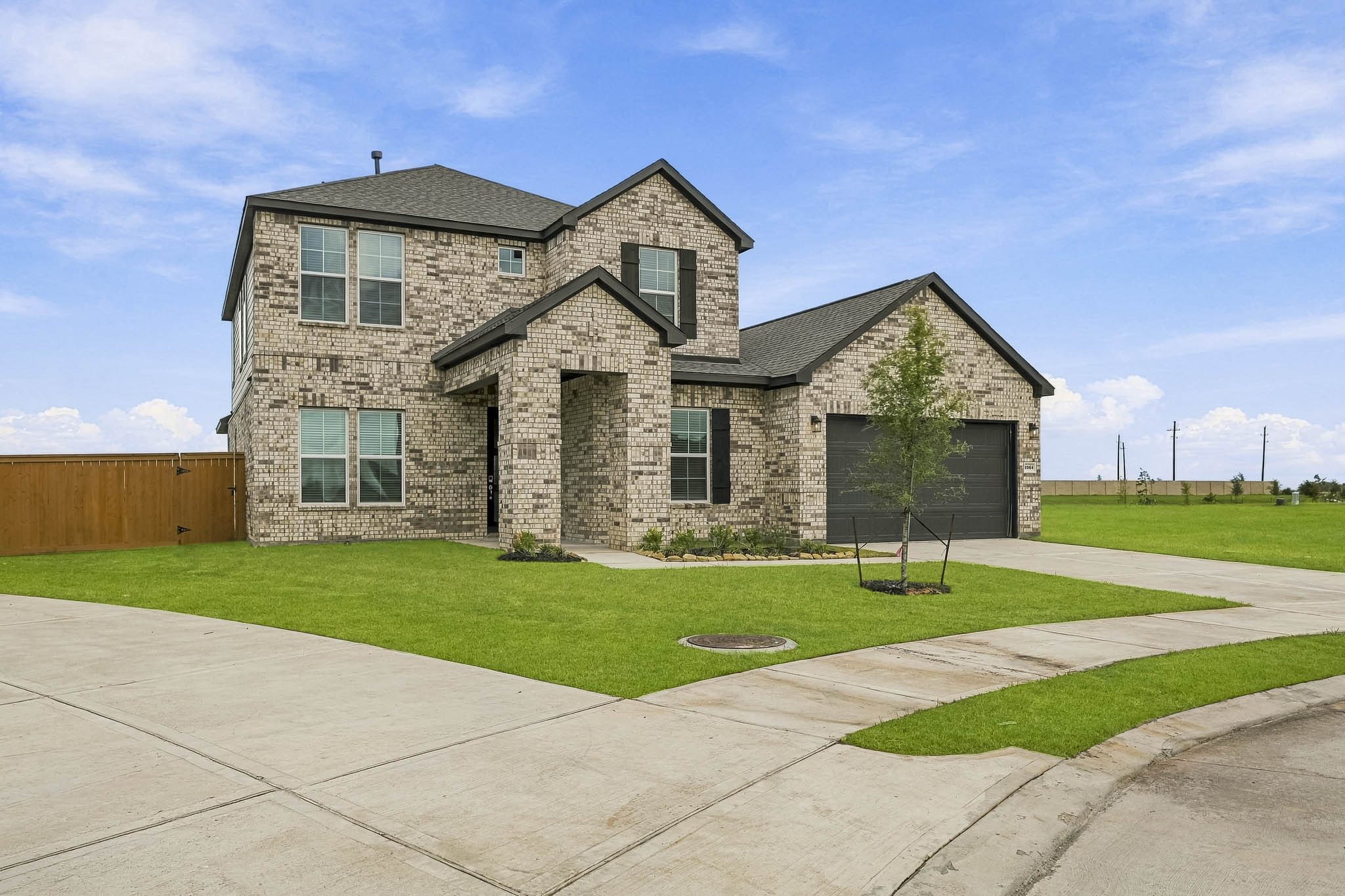 A house with a driveway.