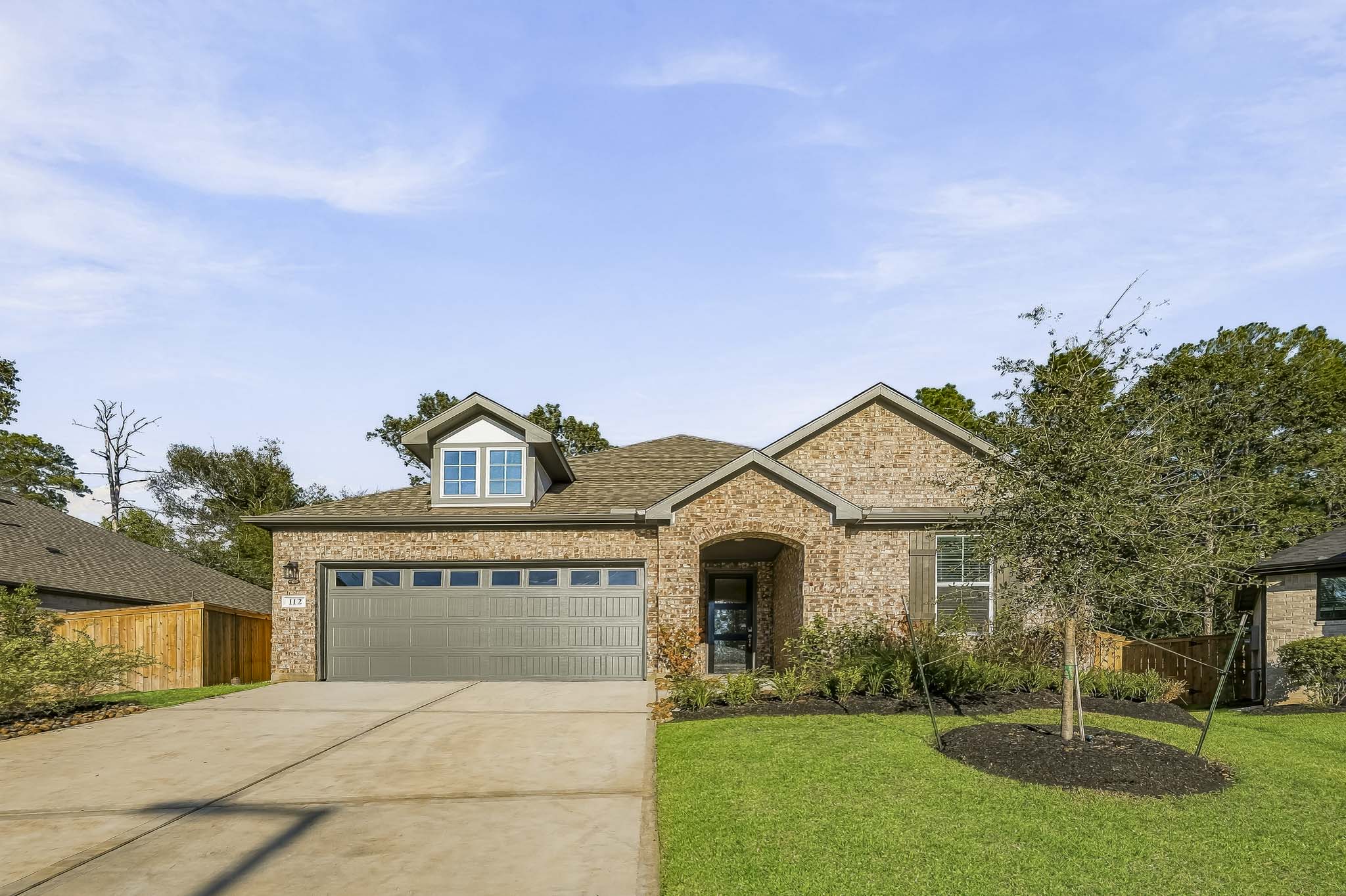 A house with a driveway.