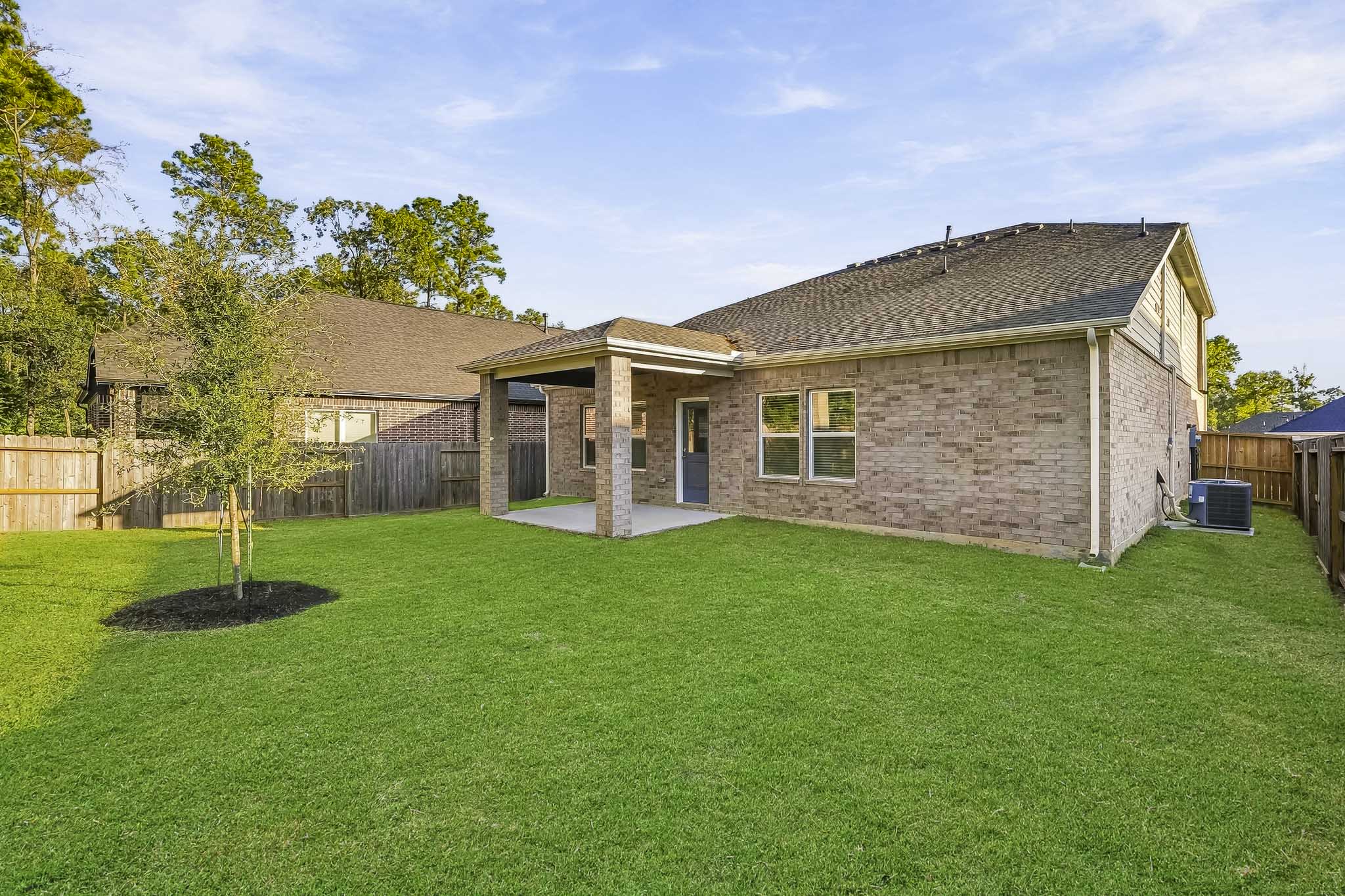 A house with a large yard.