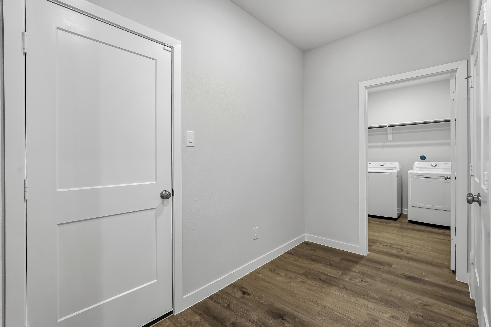 A room with white walls.