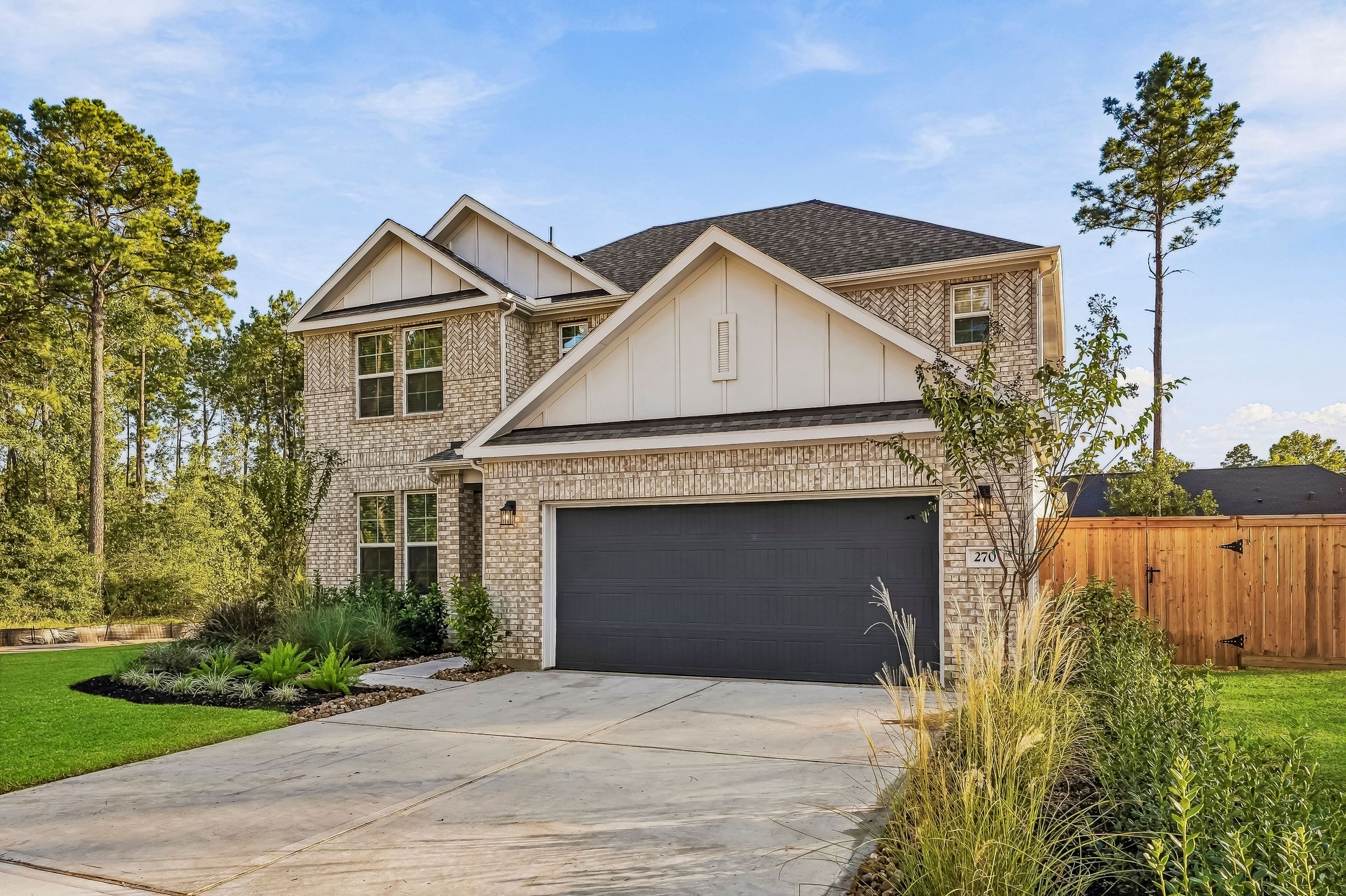 A house with a garage.