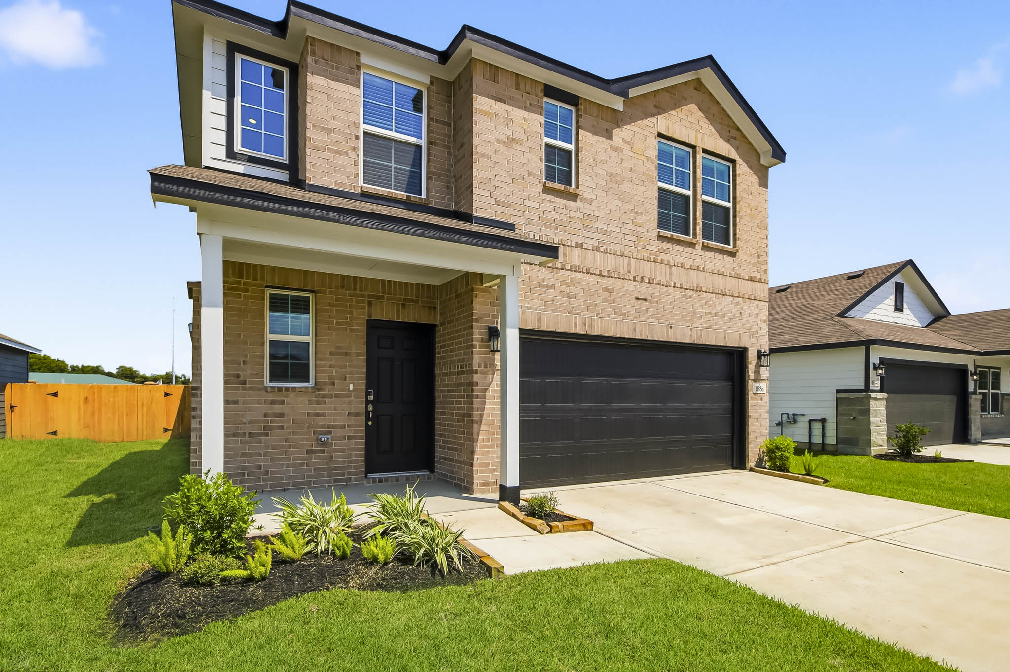 A house with a garage.