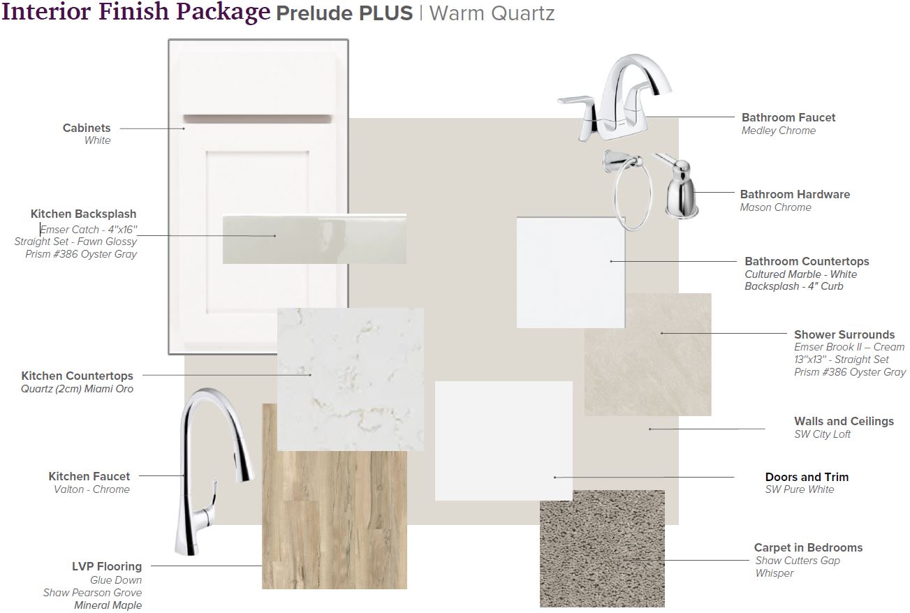 SA Interior Packages Prelude PLUS - Warm - White Cab - Quartz Miami Oro