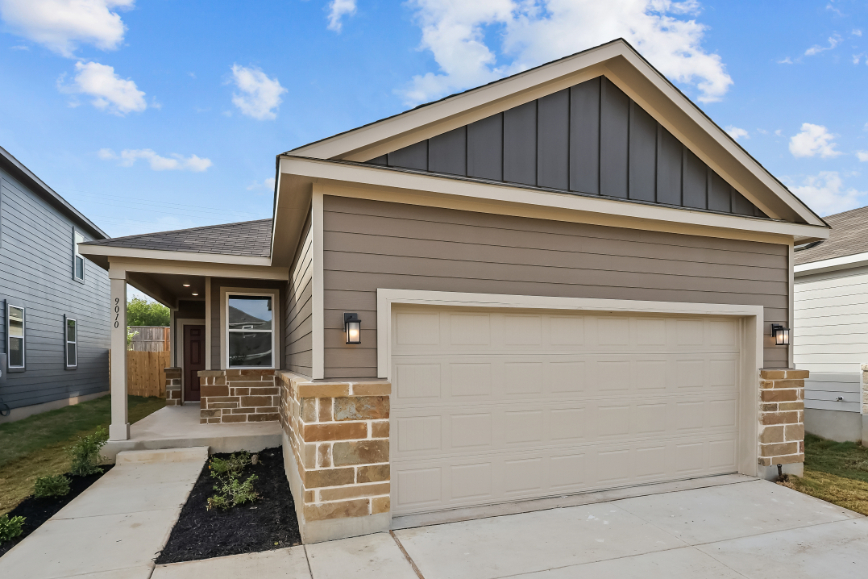 A house with a garage.
