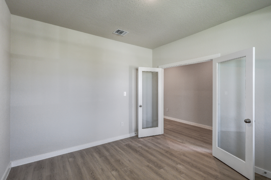 A room with white walls.