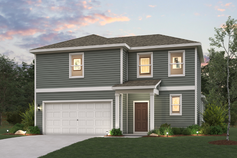 A house with a garage.