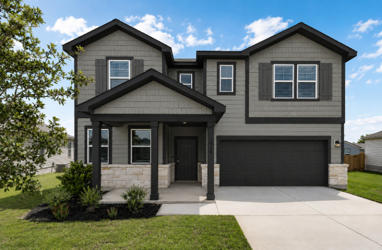 A house with a garage.