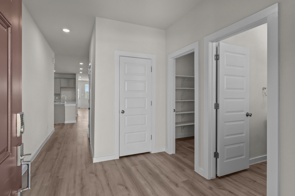 A room with white doors.