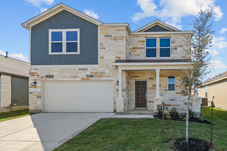 A house with a garage.