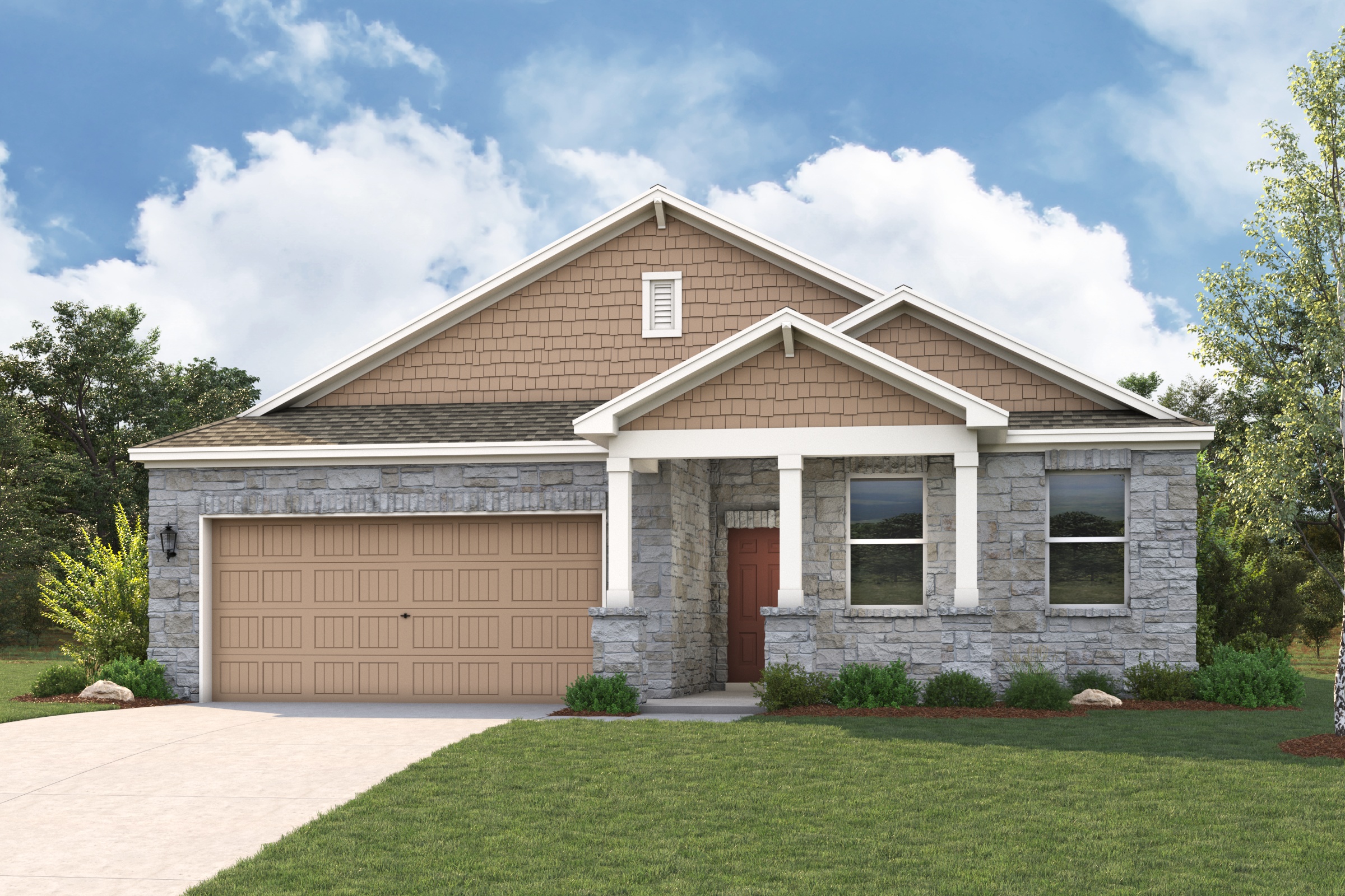 A house with a garage.
