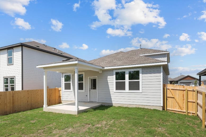 A house with a fence.