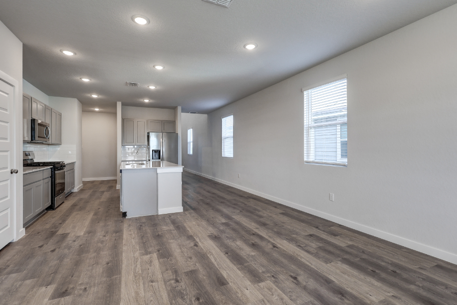 A large empty kitchen.