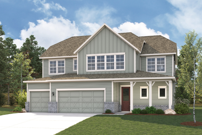 A house with a garage.