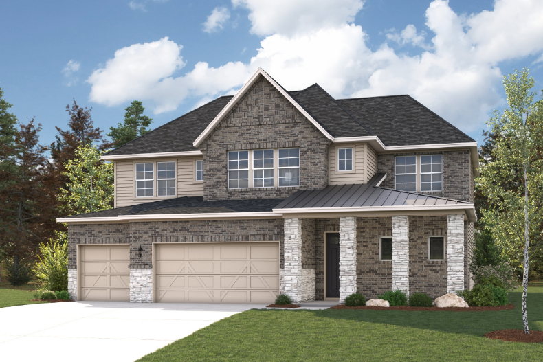 A house with a garage.