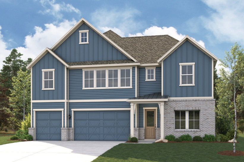 A house with a garage.