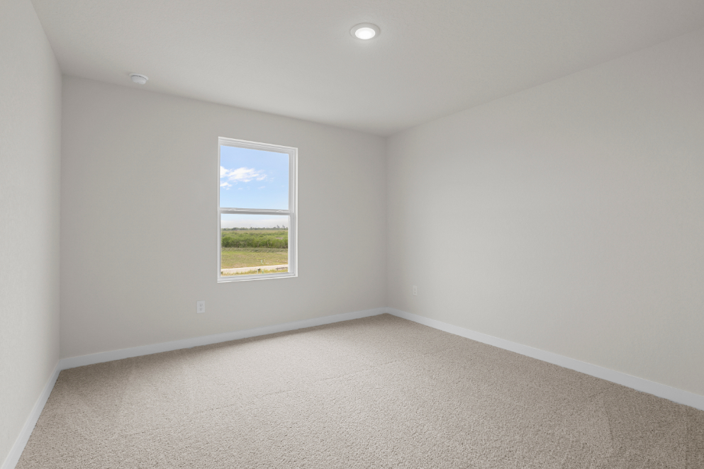 A room with a window and a carpet.