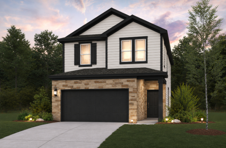 A house with a garage.