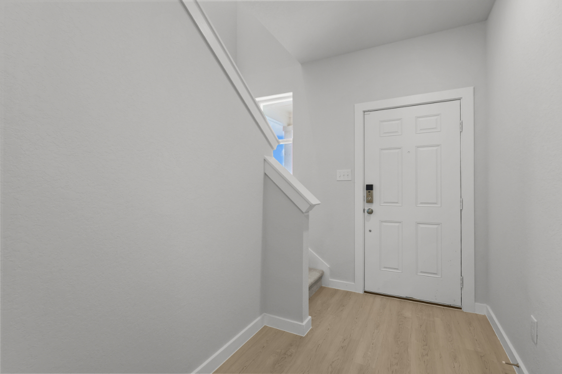 A room with white walls.