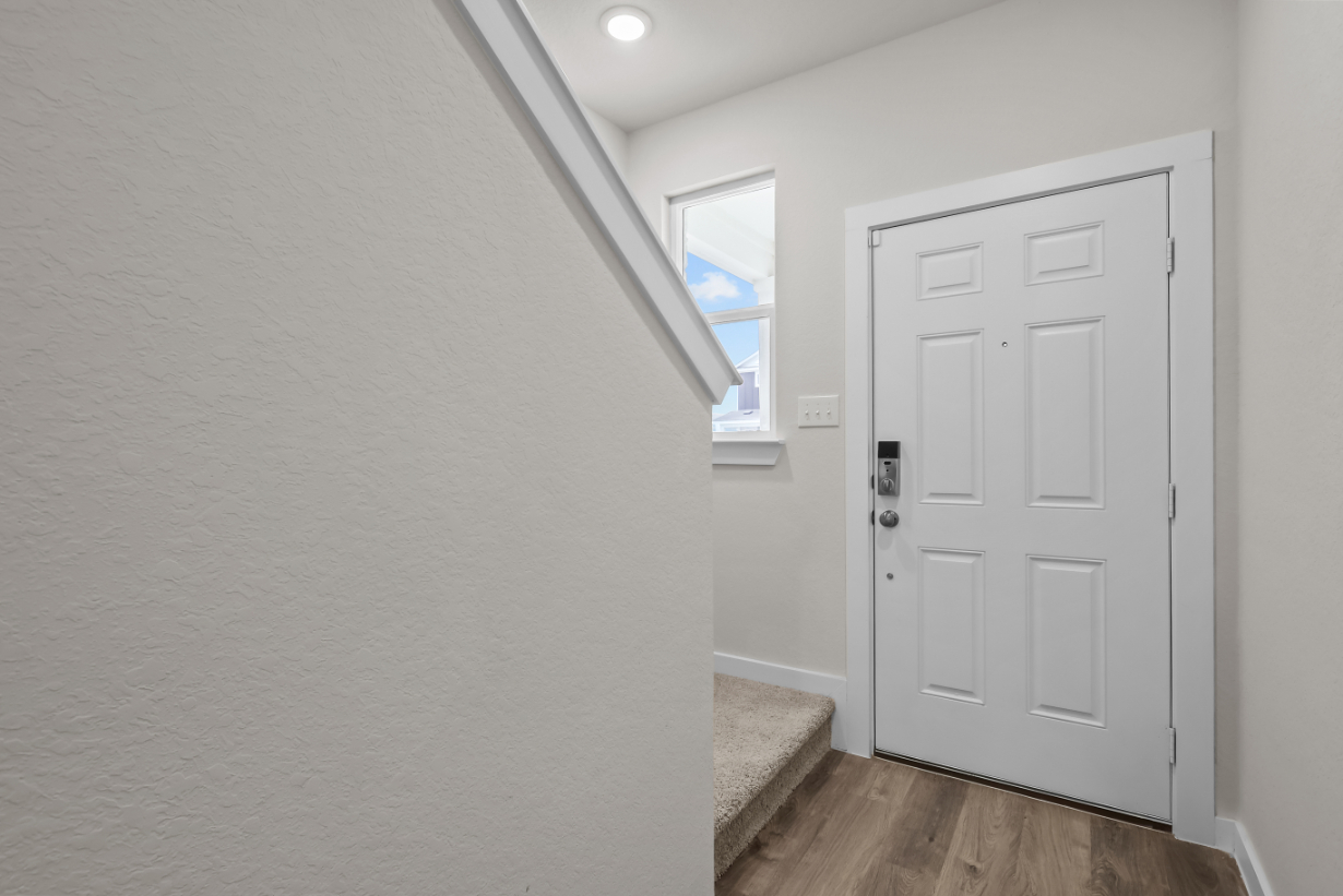 A room with white doors.