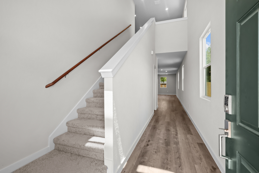 A staircase in a building.