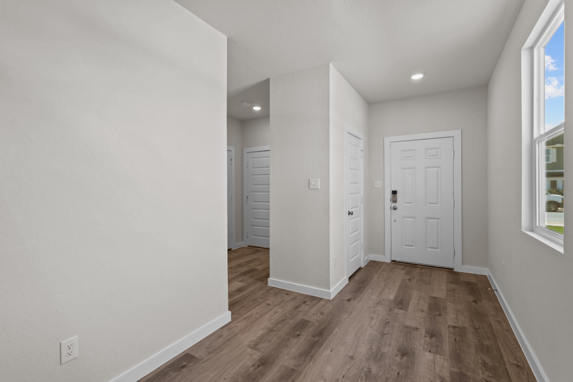 A room with white doors.