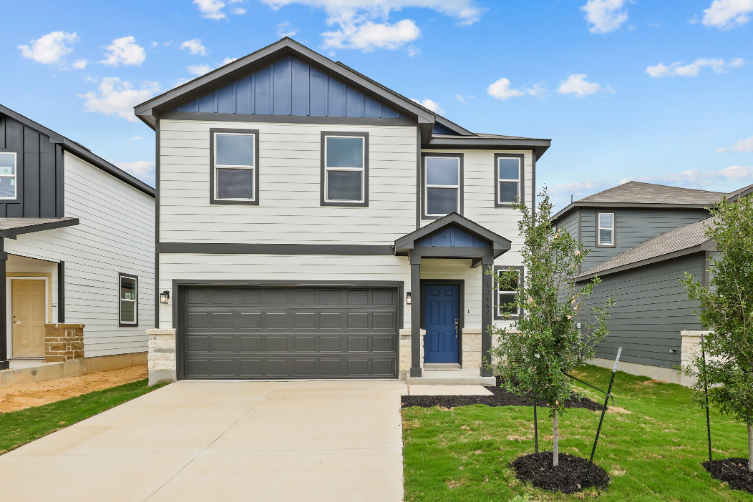 A house with a garage.