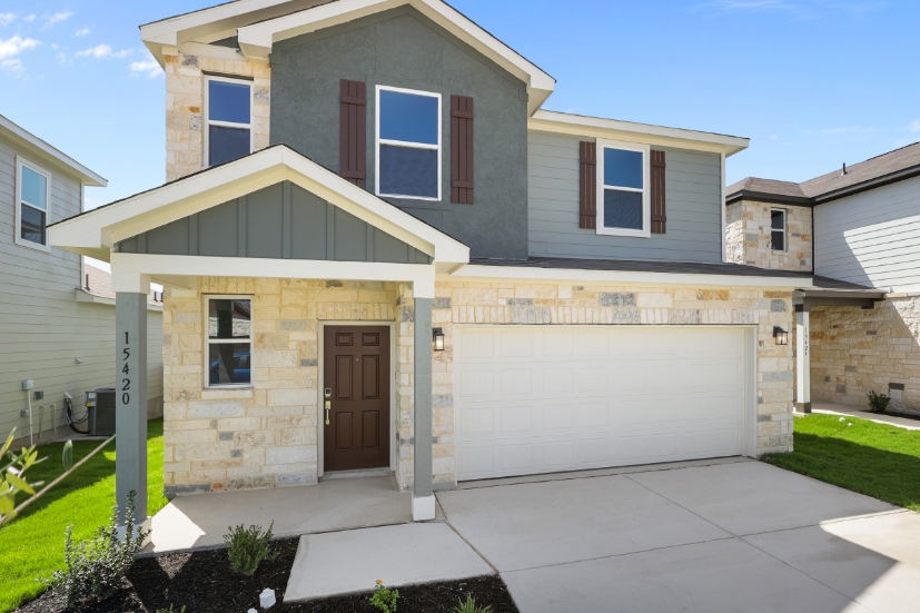 A house with a garage.
