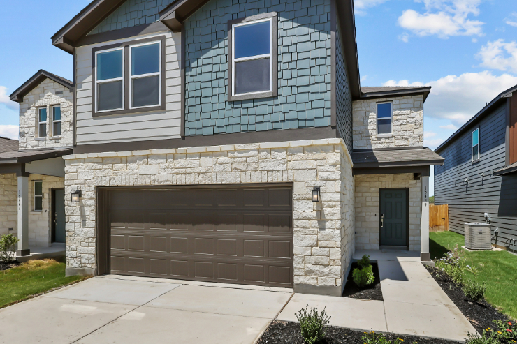 A house with a garage.