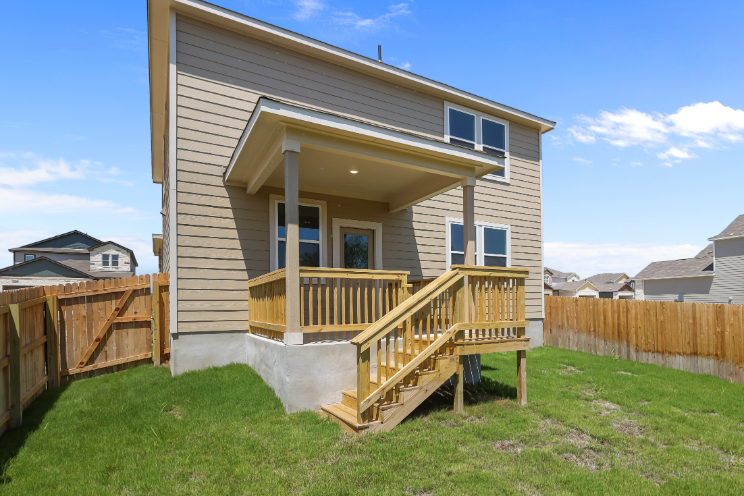A house with a deck.