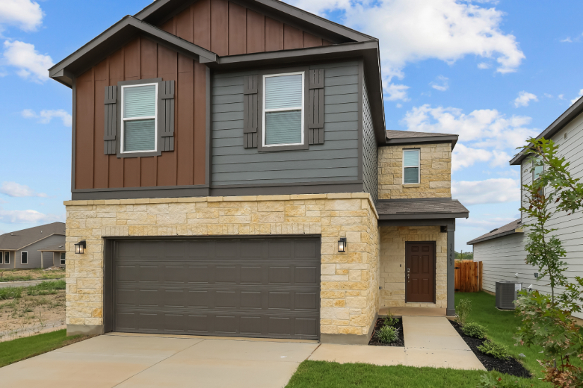 A house with a garage.