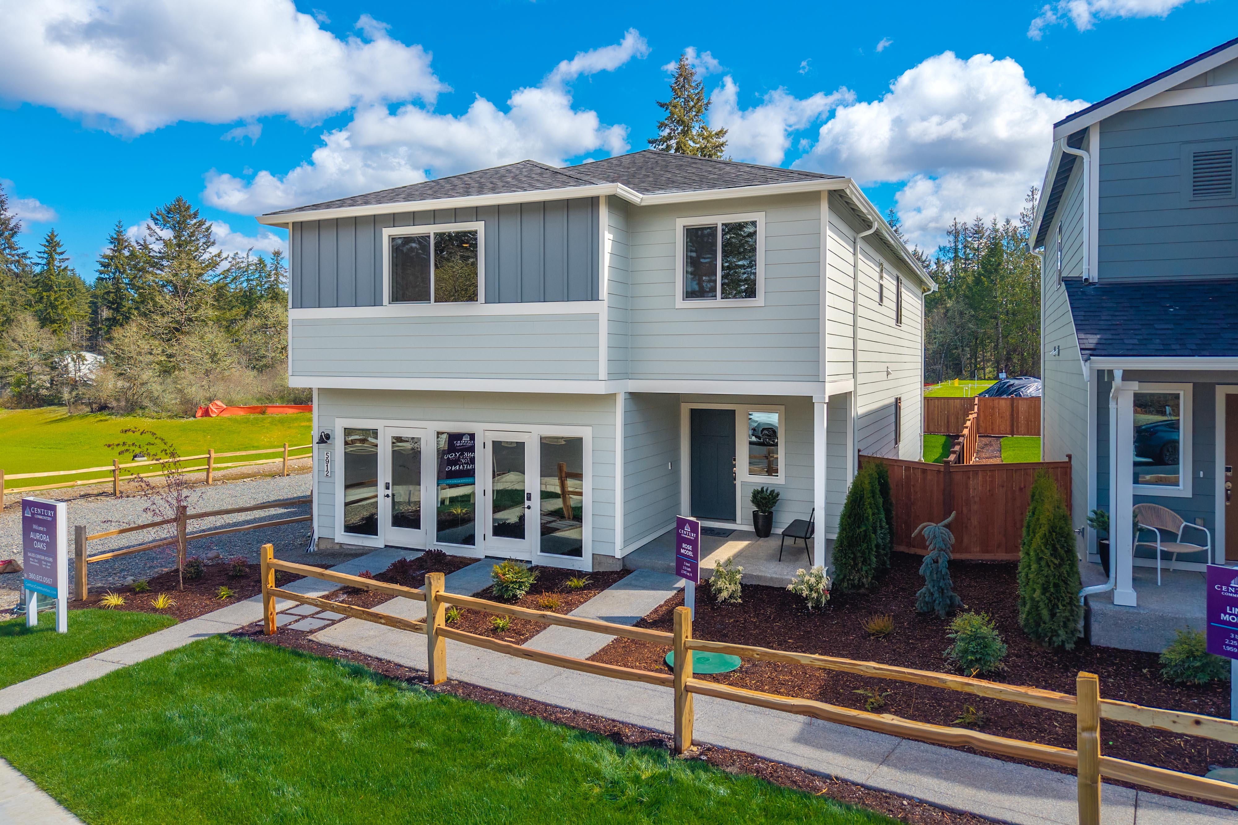 A house with a fence around it.