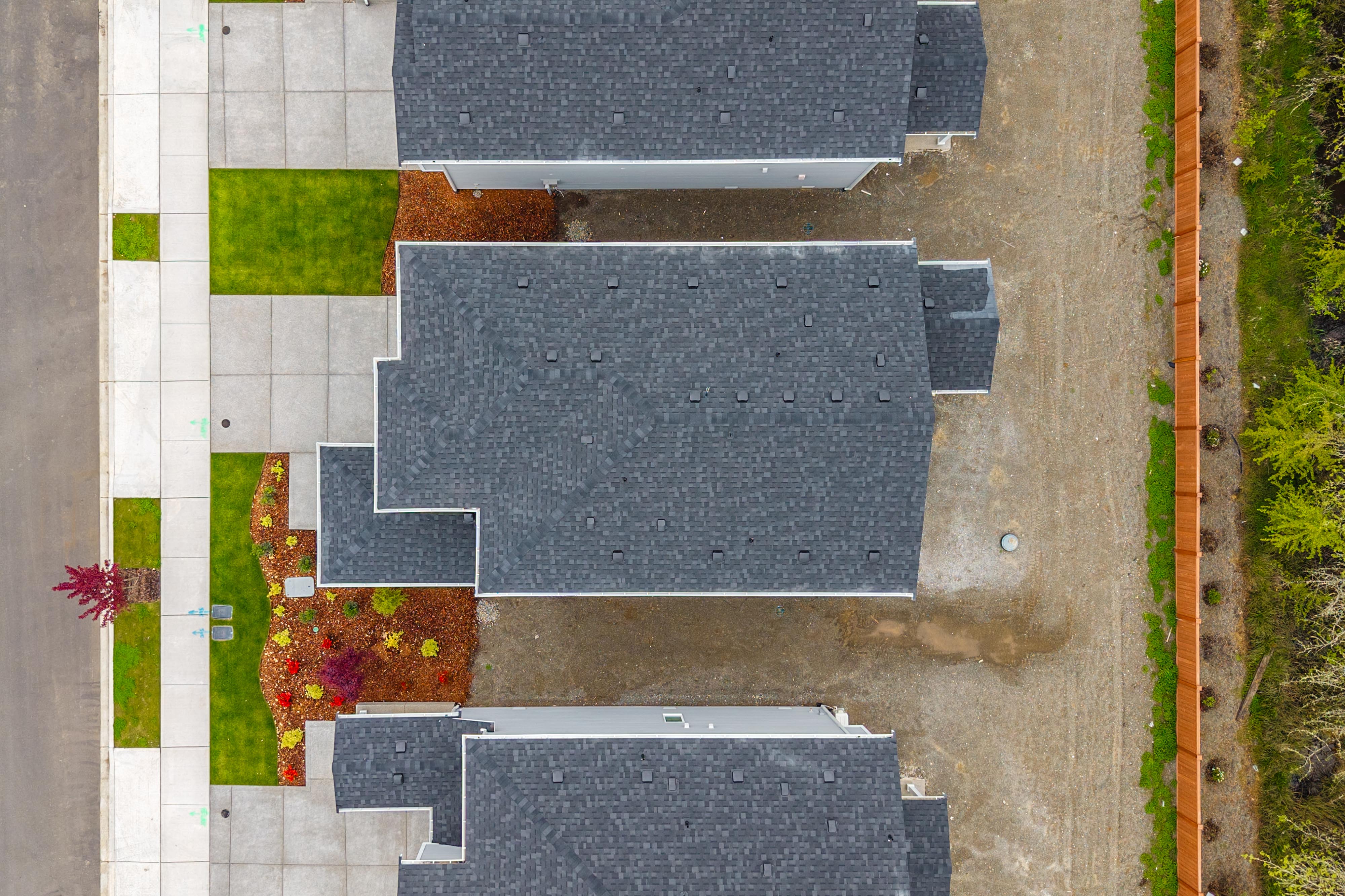 A building with a brick patio.