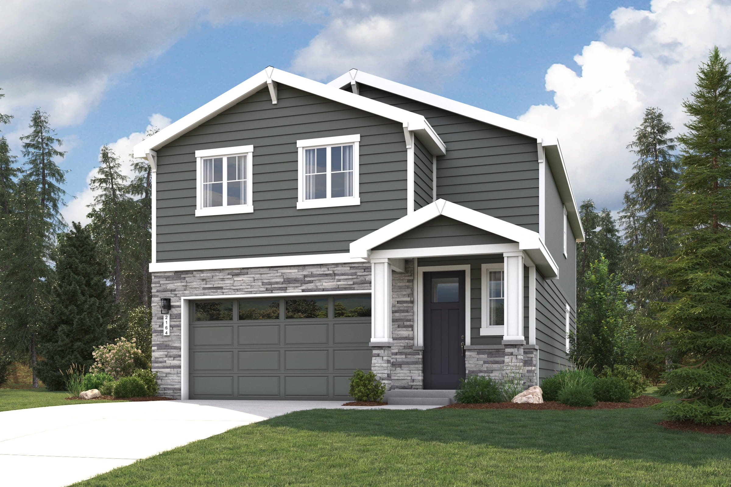 A house with a garage.