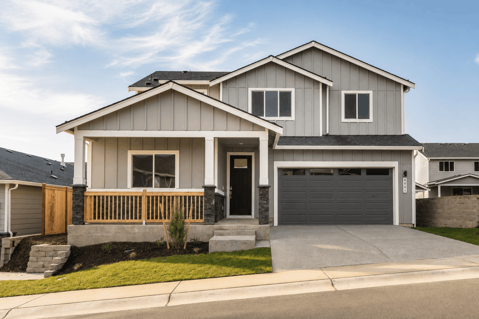 A house with a garage.
