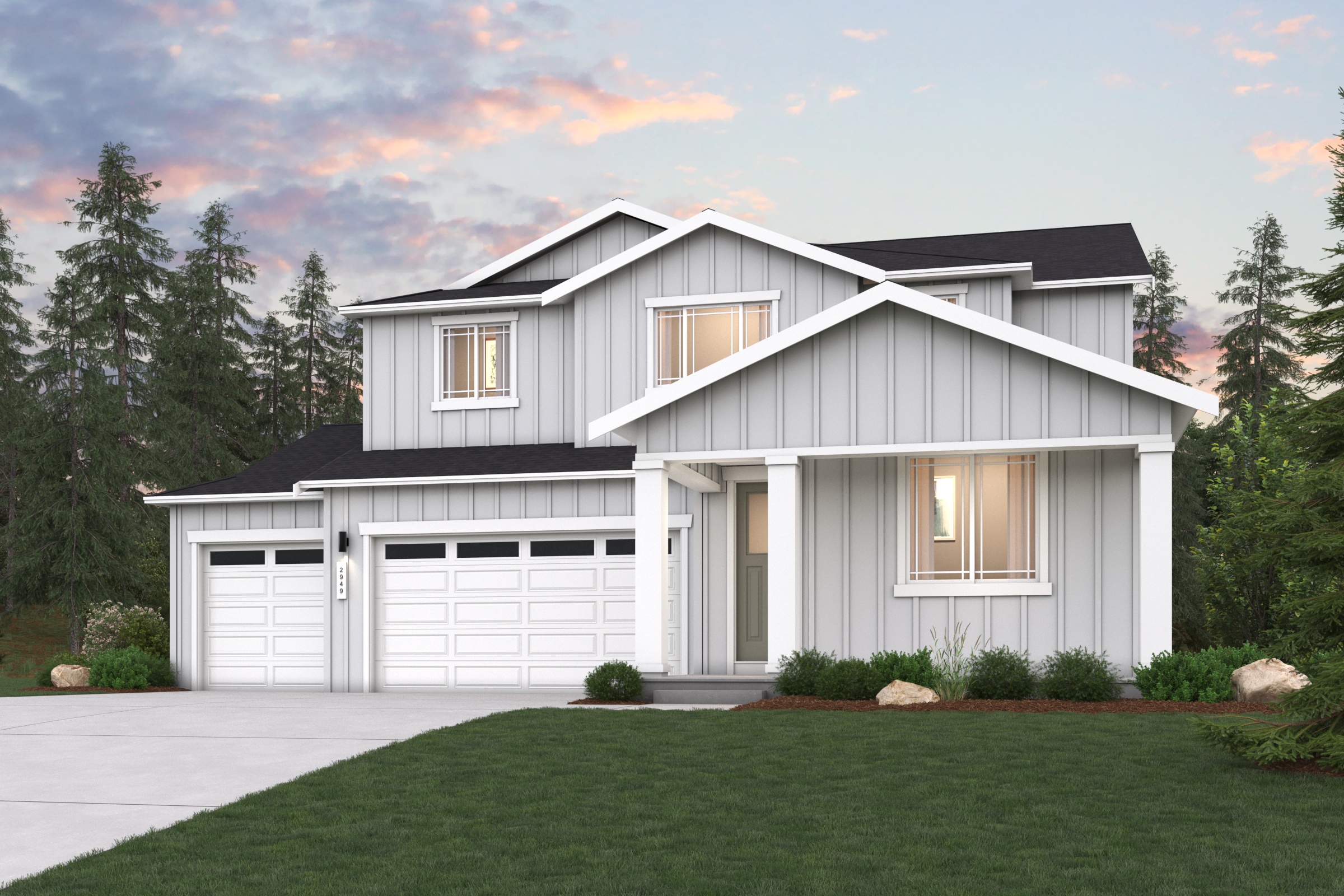 A house with a garage.