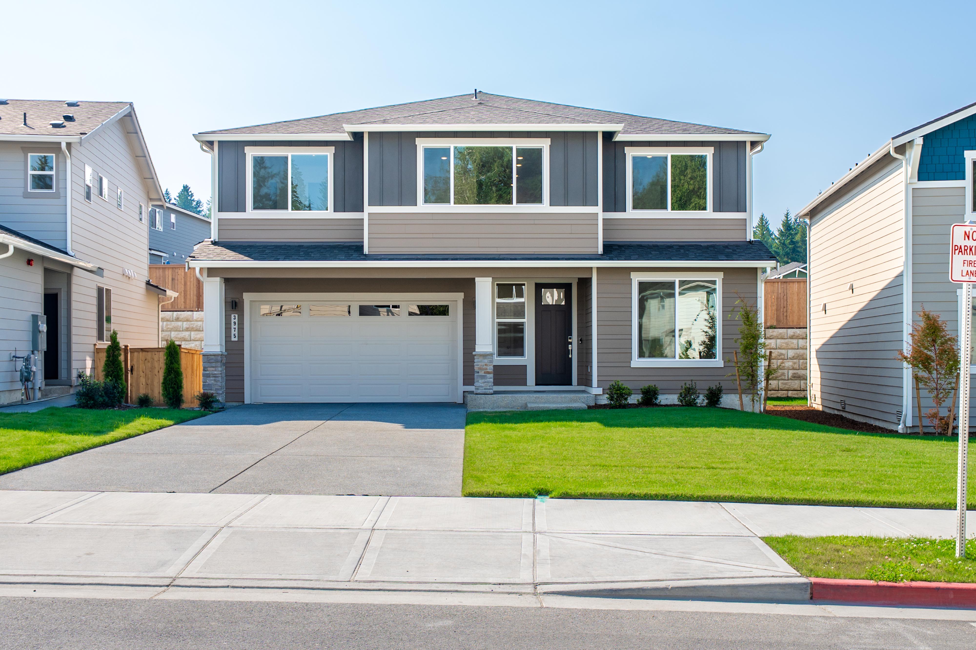 A house with a garage.