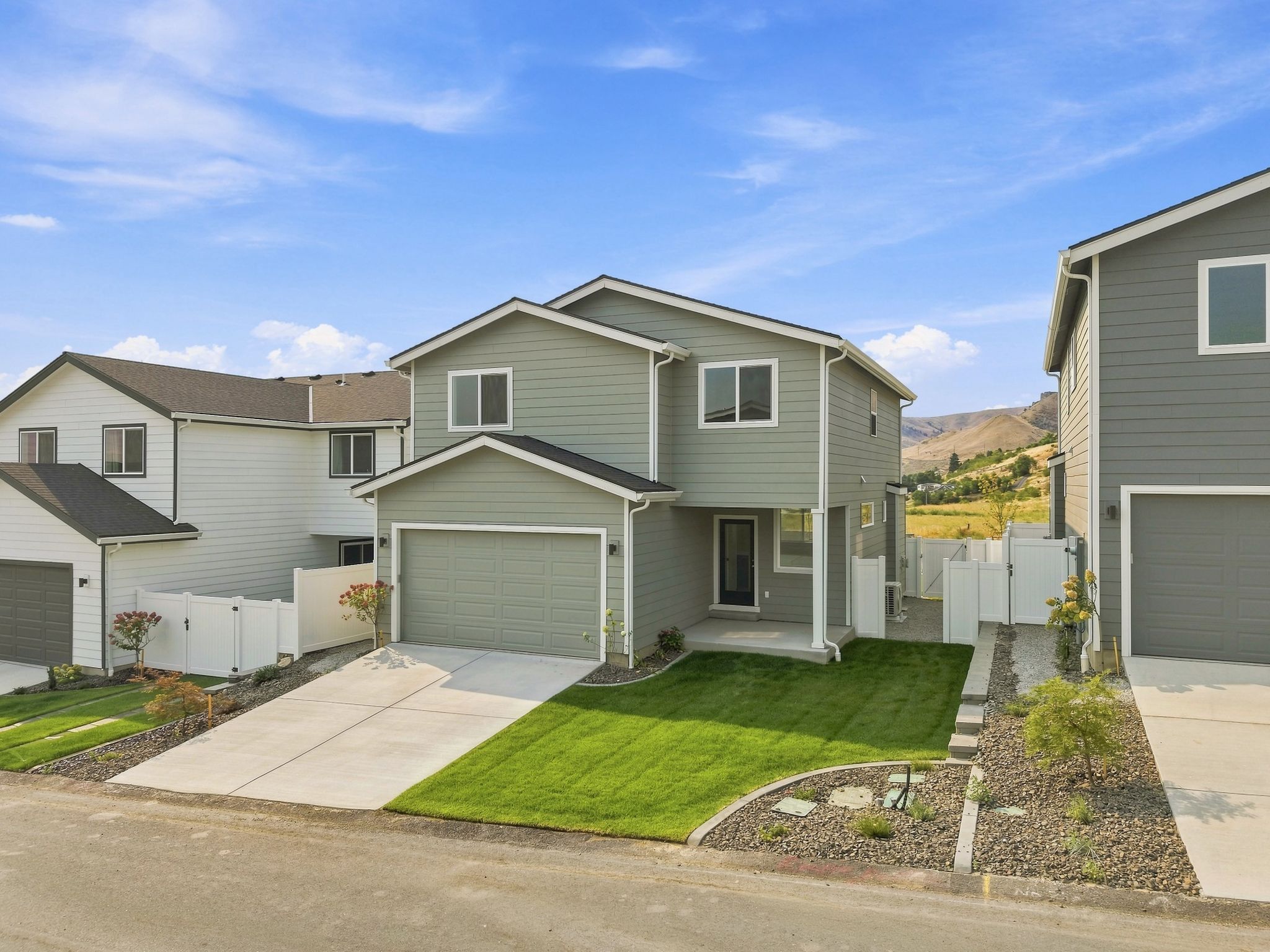 A house with a driveway.