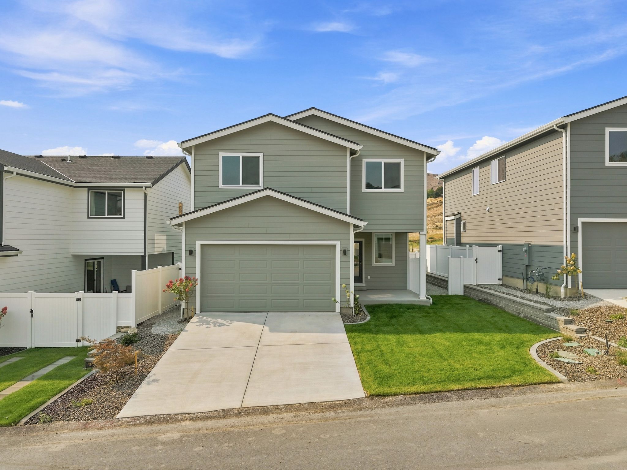 A house with a driveway.
