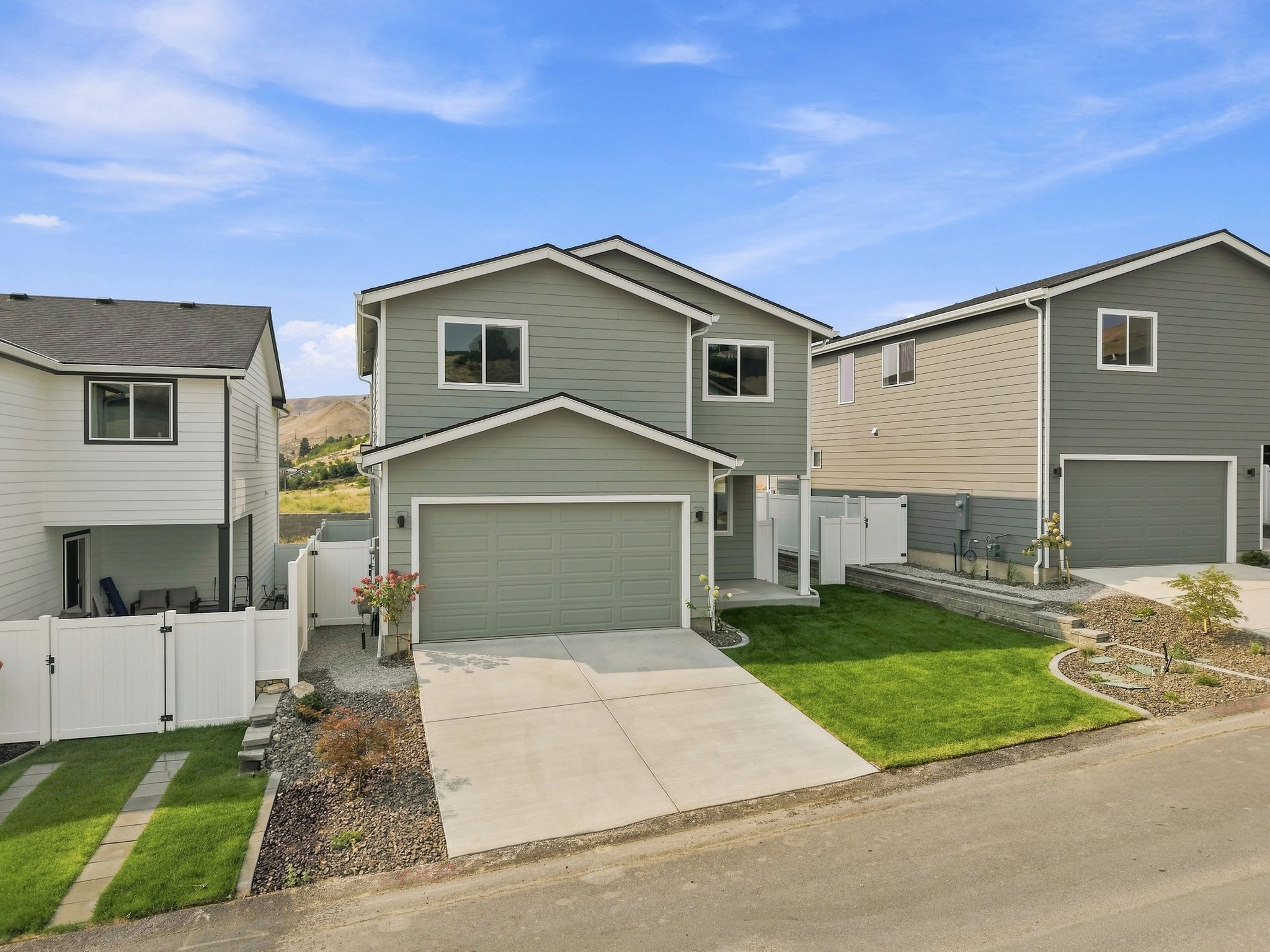 A house with a driveway.