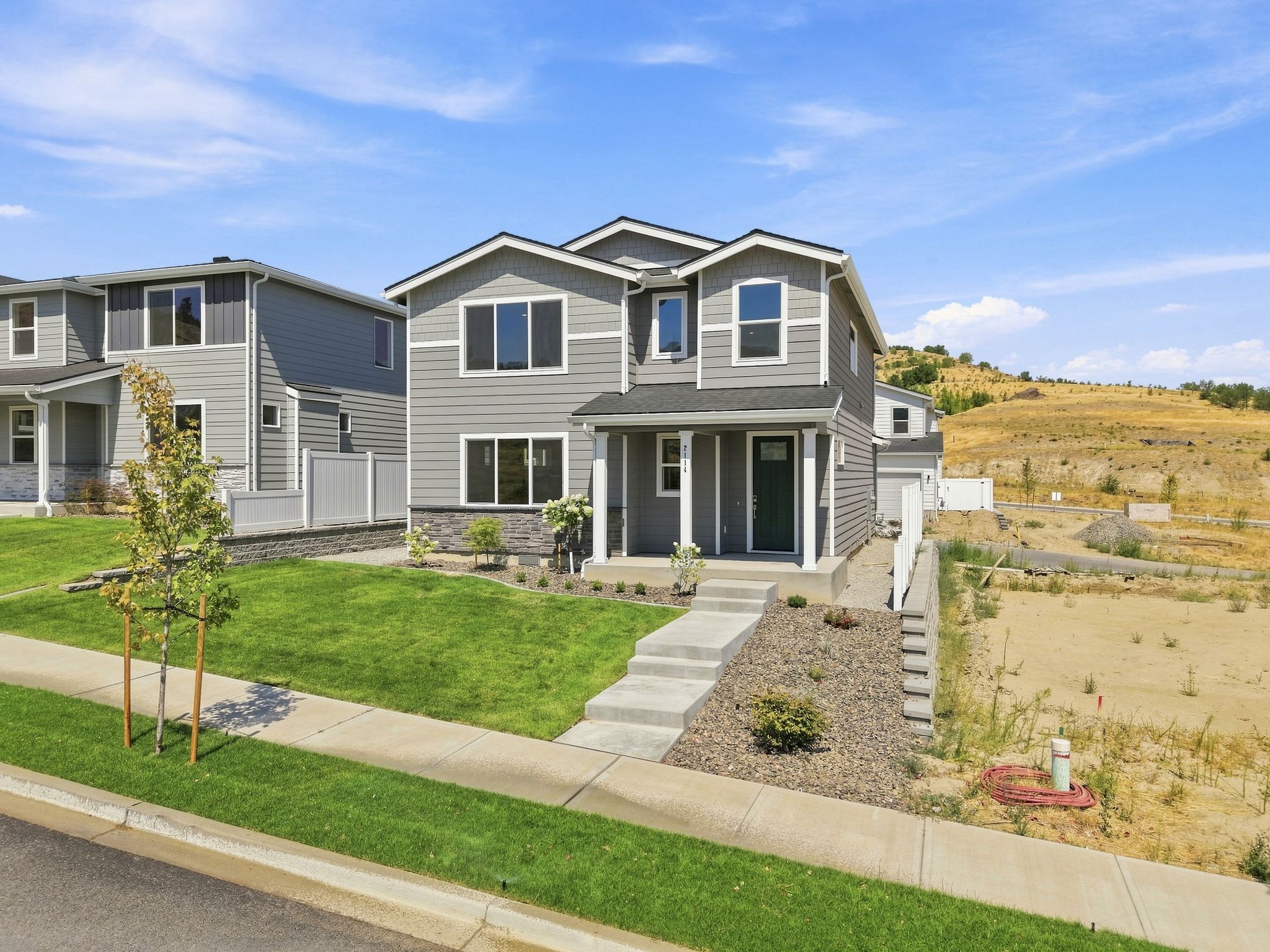 A house with a driveway.