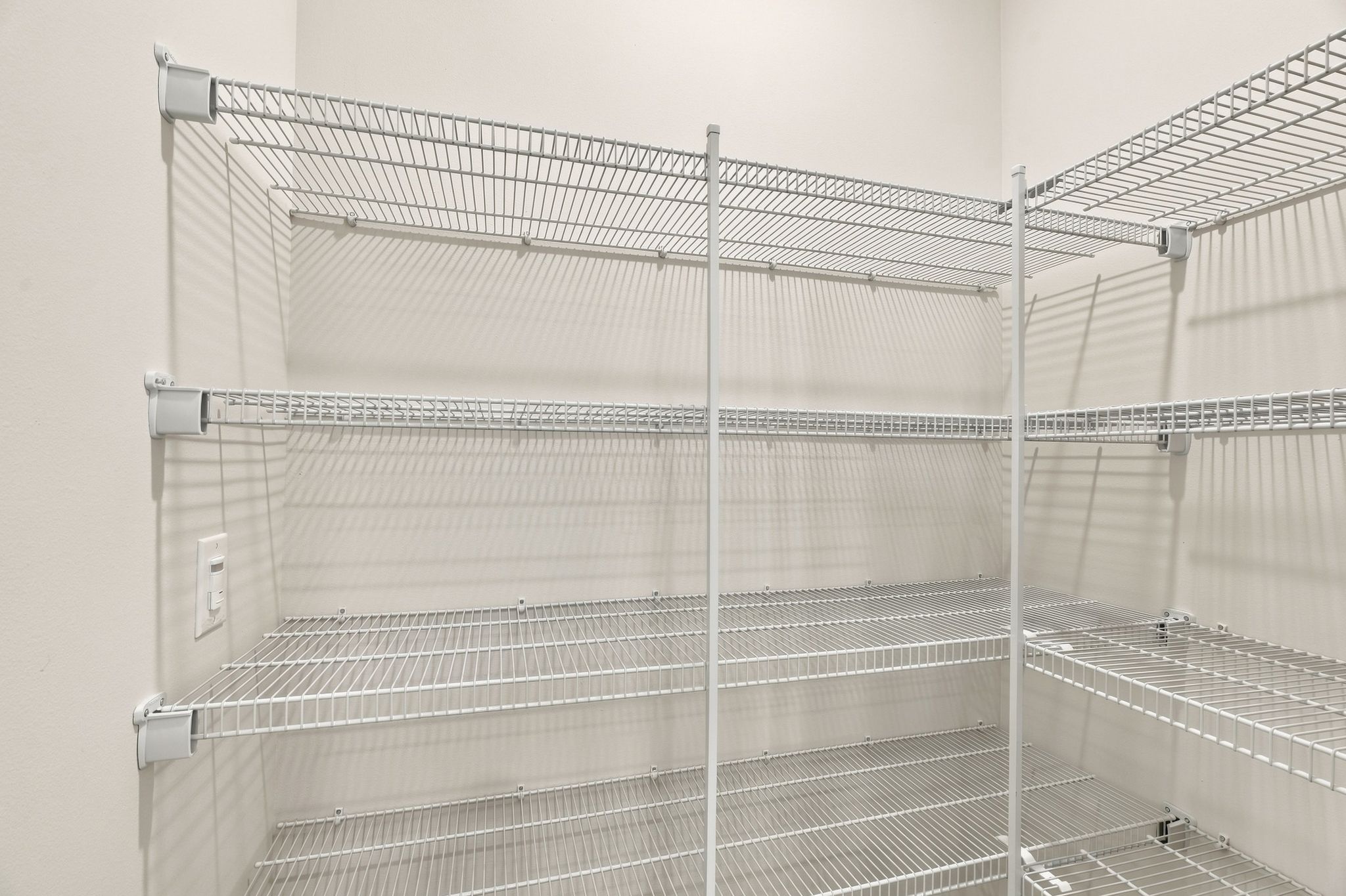 A metal rack in a room.