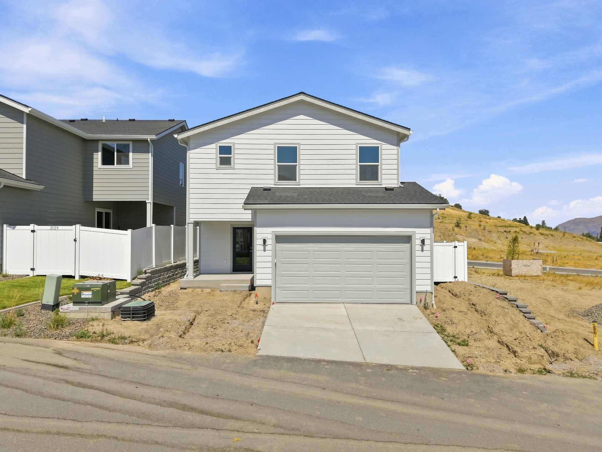 A house with a garage.