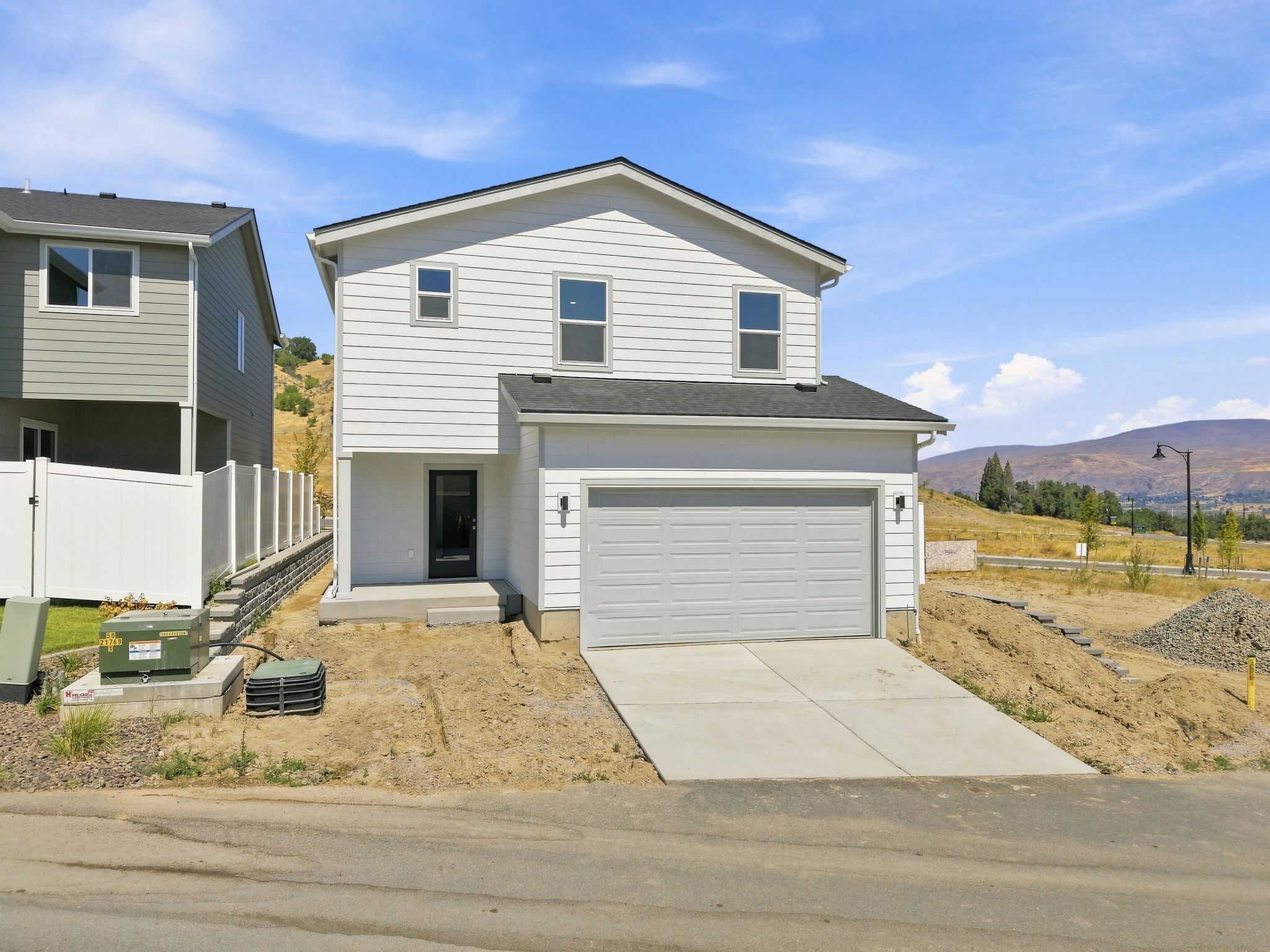 A house with a garage.