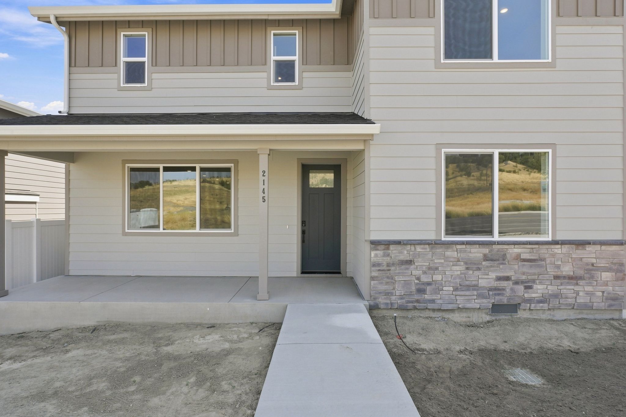A house with a garage.
