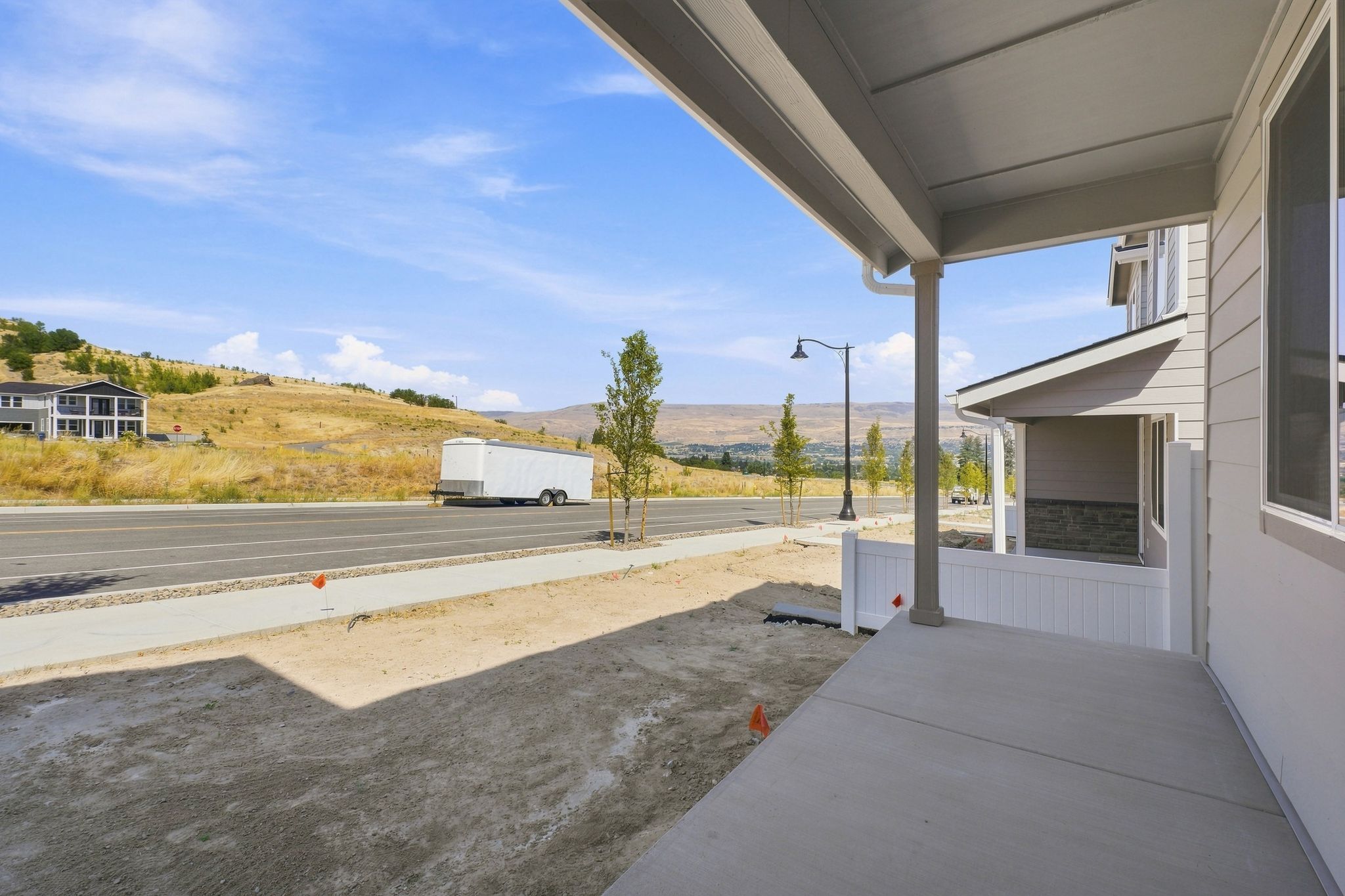 A building with a parking lot.