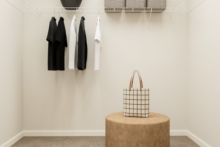 A purse on a wall.