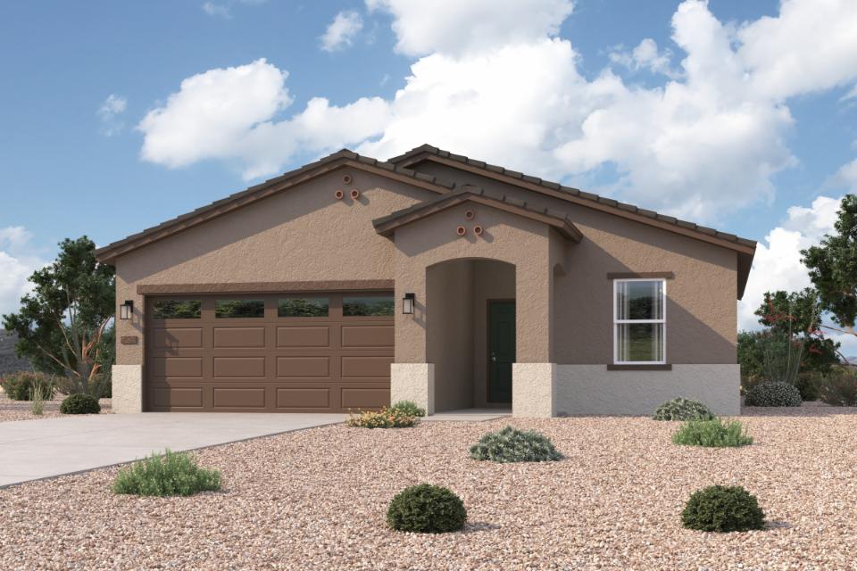 A house with a garage.