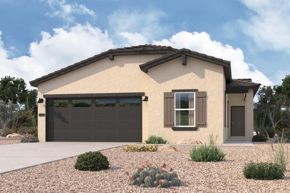 A house with a garage.