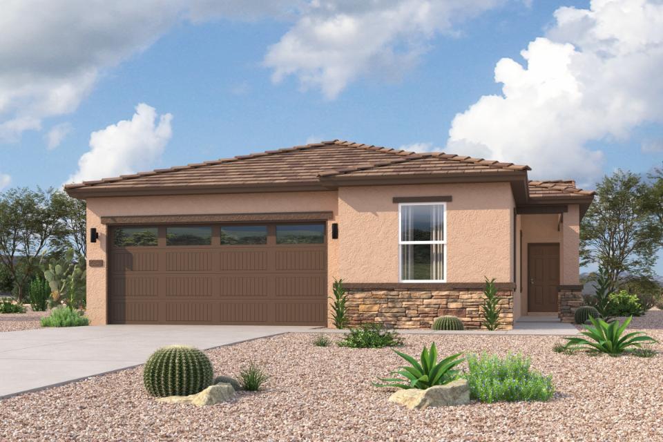 A house with a garage.